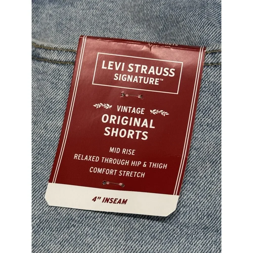 NWT Levi's Signature Women's Vintage Original 14 W32 Blue Denim Shorts Casual - Picture 5 of 10